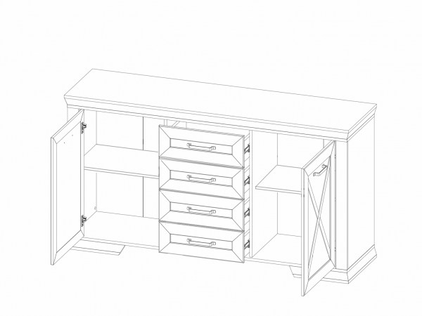 Комод Marselle KOM2D4S Ясень снежный