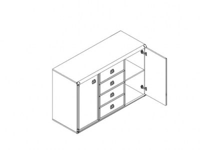 Комод ИНДИАНА JKOM 2d4s Дуб саттер
