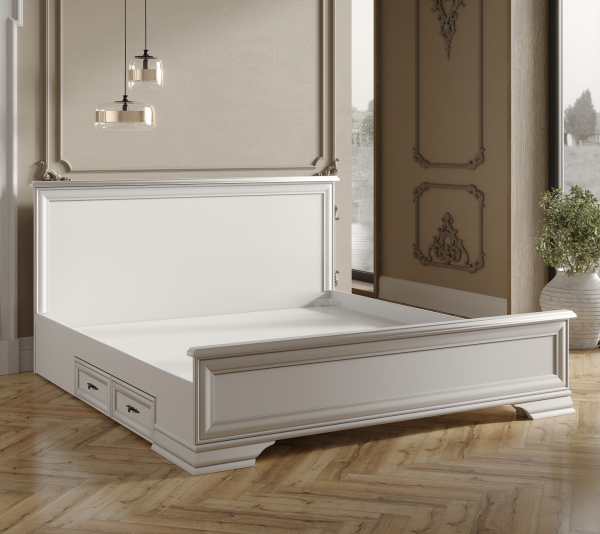 Кровать с выдвижными ящиками KENTAKI LOZ180x200 Белый