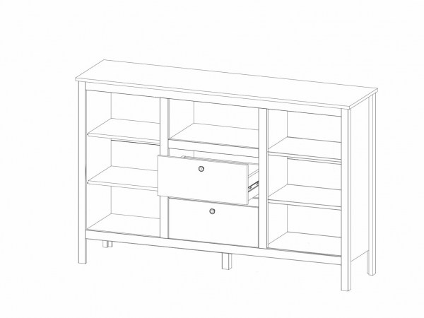 Комод LOFT KOM2D2S/150 Черный, Дуб вотан