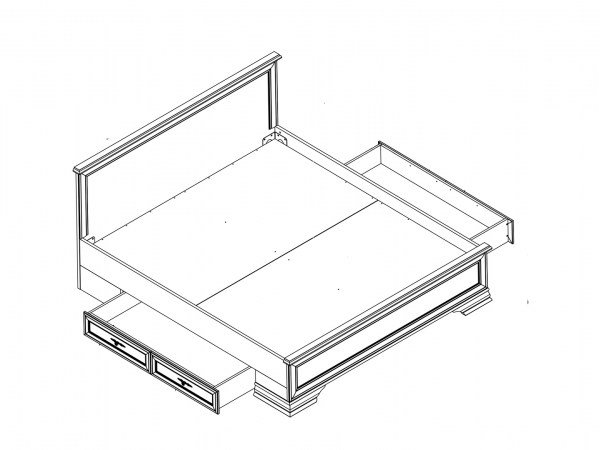 Кровать с выдвижными ящиками KENTAKI LOZ180x200 Белый