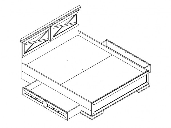 Кровать с выдвижными ящиками Marselle LOZ160х200 Ясень снежный