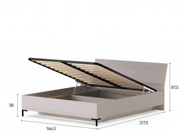 Кровать с подъёмным механизмом DOMENICA LOZ160х200 ПМ Глиняный серый