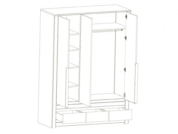 Шкаф KADA SZF3D3S Дуб April