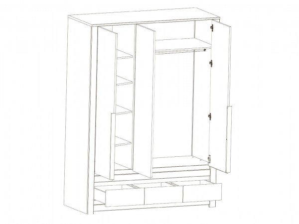 Шкаф KADA SZF3D3S Дуб April