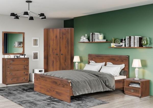 Модульный спальный гарнитур ИНДИАНА br Дуб саттер