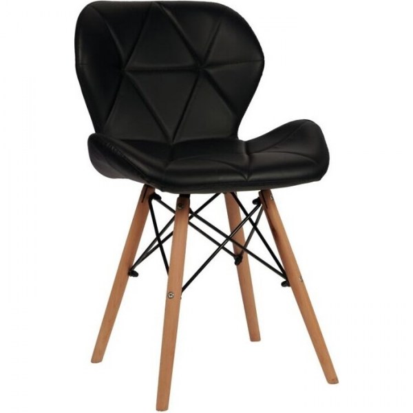 Стул Eames 777 черный экокожа