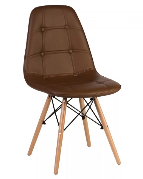 Стул Eames 888 коричневый экокожа