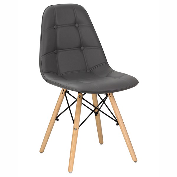 Стул Eames 888 серый экокожа