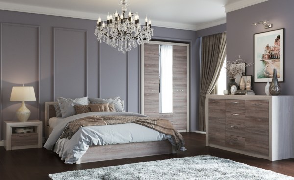 Модульный спальный гарнитур ОКТАВА br_2 Клабхаус серый