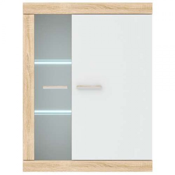 Витрина навесная СОНАТА ВНС-800 Сонома-Белый глянец